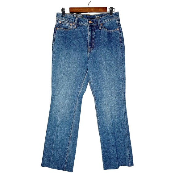J. Crew | Women | Full Length Demi-Boot Raw Hem Kamari Wash Jeans | Size 28 - Picture 2 of 14